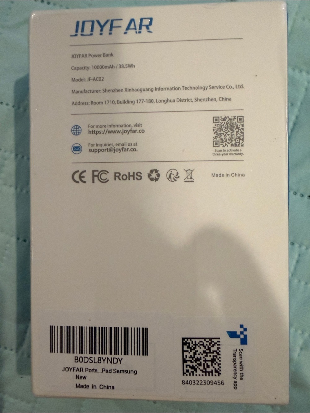 White 10000mAh Power Bank - Portable Charger
